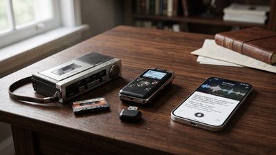 Vom Mikrokassetten-Rekorder zur App: Wie das Diktiergerät lernte, selbst mitzuschreiben